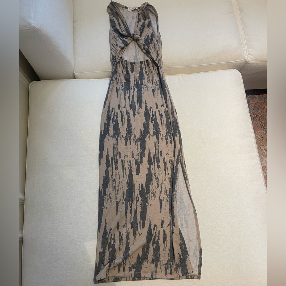 Elegant Tan and Gray Women's Dress